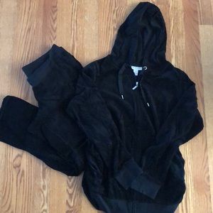 Two-piece velour maternity tracksuit